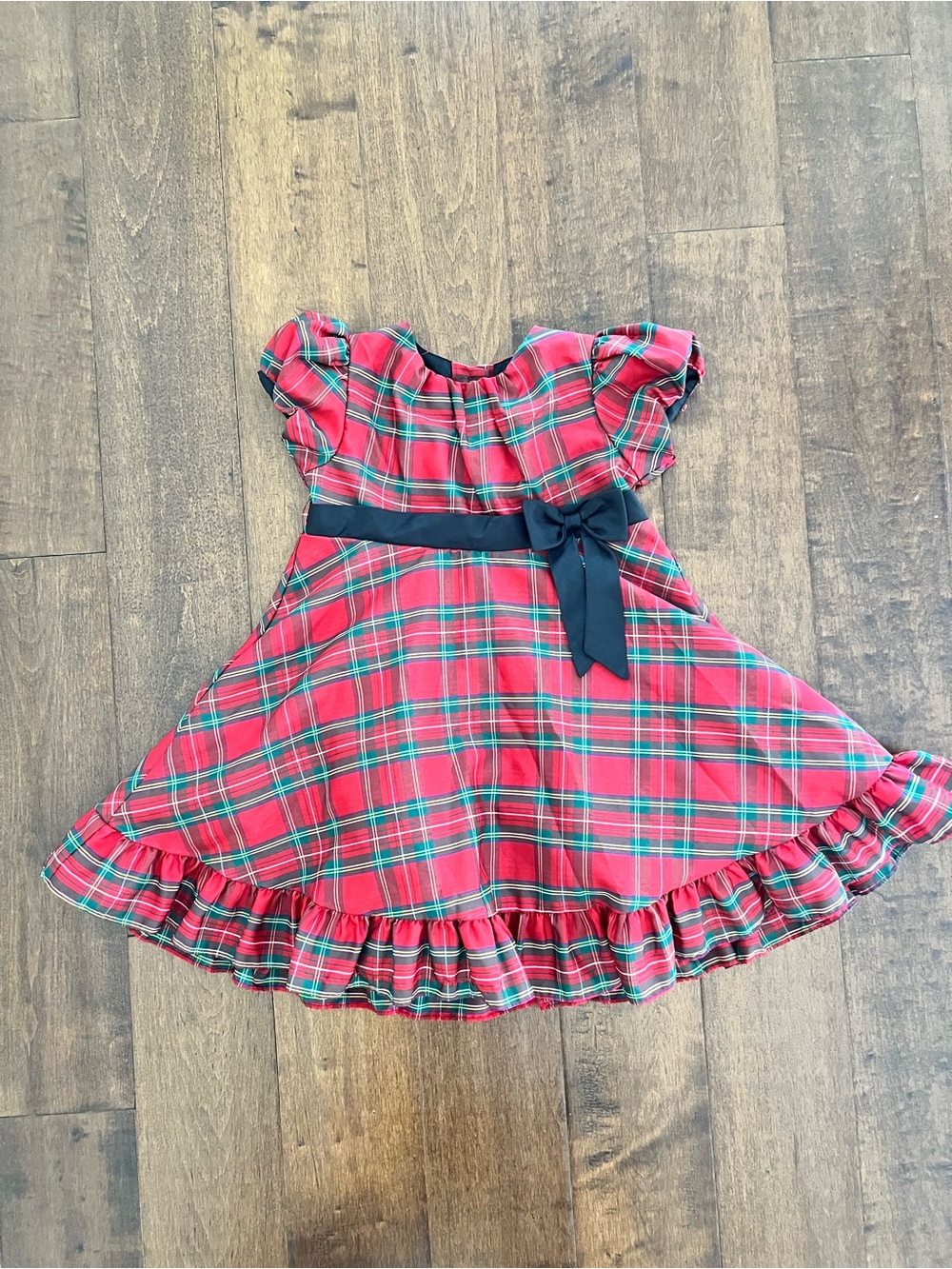 Vintage 90s y2k Rare, Too! Girls Red Plaid Christmas Holiday Dress Size 4T